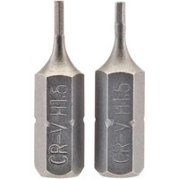 Draper Hexagonal Insert Bit 1.5mm 1/4" Hex 25mm Long (Pack of 2) - image 2