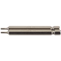 Draper hexagonal insert bit, 2mm, 1/4" hex, 75mm long, silver finish, pack of 2, with engraved measurements.