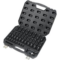 Draper Hi TORQ 40 Piece 1/2" Drive Hexagon Impact Socket Set in a black hard case with organized slots.