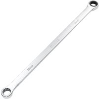 Silver Draper Hi-Torq® 16mm extra-long double ring ratchet spanner with polished finish and engraved measurements