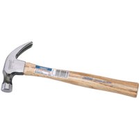 Draper claw hammer with polished metal head and hickory wood shaft, weighing 450g/16oz.