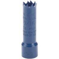 Blue Draper HSS bi-metal holesaw blade, 14mm, with serrated edge and cylindrical body.