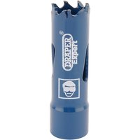 Blue Draper HSS bi-metal holesaw blade, 16mm, with jagged cutting edge and brand logo on the side.