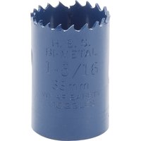 Blue Draper HSS bi-metal holesaw blade, 33mm diameter, with sharp teeth and engraved measurements.