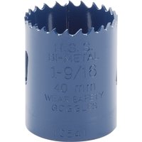 Blue Draper HSS bi-metal holesaw blade, 40mm diameter, with sharp teeth and engraved size markings.