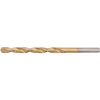 Draper HSS titanium drill bit, 4.5mm, gold finish with spiral flutes and silver shank.