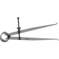 Silver Draper inside spring calipers, 150mm, with curved tips and black adjustment screw.