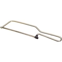 "Draper Junior Hacksaw, 150mm, with a silver metal frame and black tension knob, featuring a slim cutting blade"