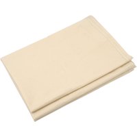 Beige Draper laminated cotton dust sheet, folded, measuring 3.6 x 2.7m, with smooth texture and durable finish.