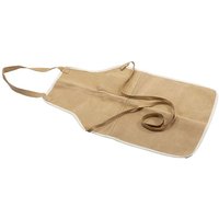 Tan Draper Leather Apron with adjustable neck strap and waist ties, featuring durable stitching and a smooth finish.