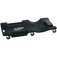 Black Draper Mechanic's Creeper with cushioned headrest, six swivel casters, and ergonomic shape.
