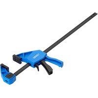 Blue and black Draper medium duty bar clamp, 450mm length, with ergonomic handle and adjustable jaw.