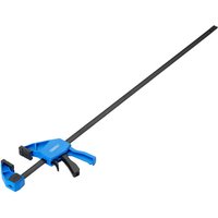 Blue and black Draper medium duty bar clamp, 900mm length, with ergonomic handle and adjustable jaw.