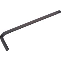 Black Draper 5.0mm L-shaped hexagon key with ball end, featuring a long shaft and angled short arm.