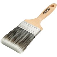 Draper 3in paint brush with natural wood handle, silver ferrule, and synthetic bristles.