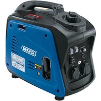 Blue Draper petrol inverter generator, 1700W, with black control panel, handle, and vents.