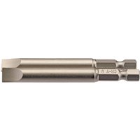 Draper 8mm plain slot insert bit, 1/4" hex, 75mm long, silver finish, pack of 2.