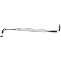 Draper angled screwdriver, 5mm, No.1 x 125mm, with chrome finish and ergonomic grip.