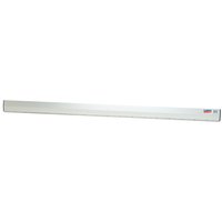 "Draper Plasterer's Featheredge, 1800 x 100mm, silver aluminum with blue logo on one end"