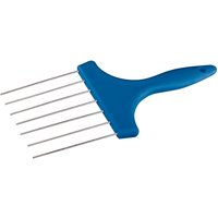 Blue Draper plastering scarifier with ergonomic handle and seven metal tines, 135mm width.