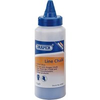 Blue Draper plastic bottle of line chalk with pointed cap, 115g label, and branding.