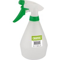 Translucent Draper plastic spray bottle, 500ml, with green trigger and nozzle, white top, and green label.