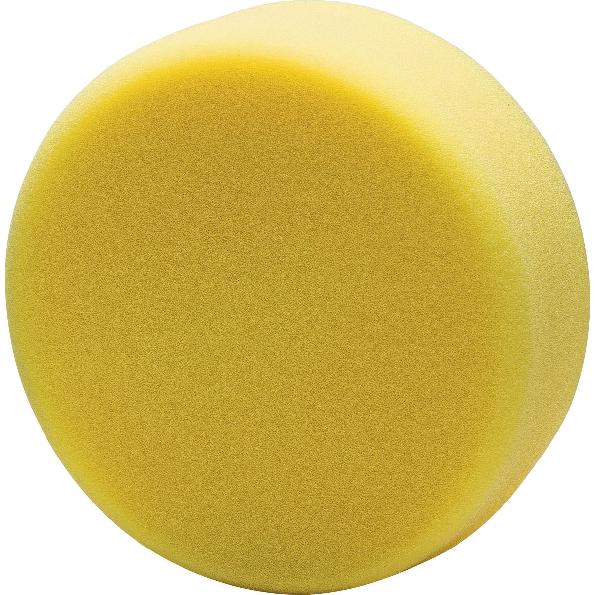 Round, yellow polishing sponge measuring 150mm in diameter, made of soft foam material, designed for effective surface polishing and finishing.