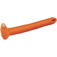 Orange Draper polyethylene ranging line, 30m x 2.5mm, tightly coiled with frayed ends.