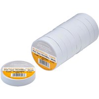 Draper PVC electrical insulation tape pack of 10, white rolls with orange and white labels, stacked horizontally.
