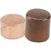 Copper and rawhide replacement faces for Draper hammer, 32mm diameter, cylindrical shape with smooth surfaces.