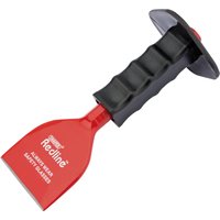 Redline brick bolster with red blade, black rubber hand guard, and ergonomic grip, 75 x 220mm.