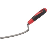 Red and black handled brick jointer trowel with a curved 13mm steel blade.