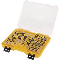 Yellow Draper screwdriver set in a transparent case, featuring 14 pieces with black and yellow handles.