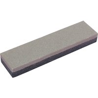 Gray rectangular Draper silicone carbide sharpening stone with dual-tone layers, measuring 100 x 25 x 12mm.