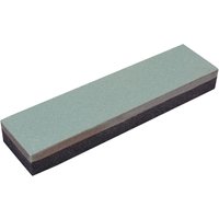 Rectangular Draper sharpening stone, dual-tone with light gray top and dark base, 200 x 50 x 25mm.