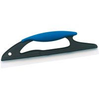 Black and blue Draper silicone squeegee, 300mm, with ergonomic handle and sleek blade design.
