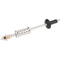 Draper slide hammer with silver shaft, textured grip, and black handle, featuring a brass chuck at the end.