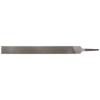 "Draper Smooth Cut Hand File, 12 x 250mm, with a flat, tapered design and a smooth silver finish"