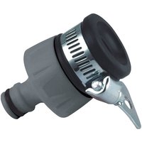 Gray Draper Snap On Multi Tap Adaptor with black rubber grip and metal clamp for secure attachment.