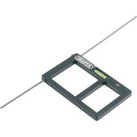 Draper Socket Box Cutting Template, rectangular frame with two openings and a metal guide rod.