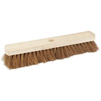 Draper Soft Coco Broom Head, 450mm with natural wood handle and dense brown bristles.
