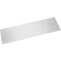 Rectangular silver Draper spare blade for 16" floor scraper with three mounting holes.