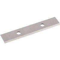 Rectangular metal scraper blade with two circular holes, designed for Draper 17156 scraper.