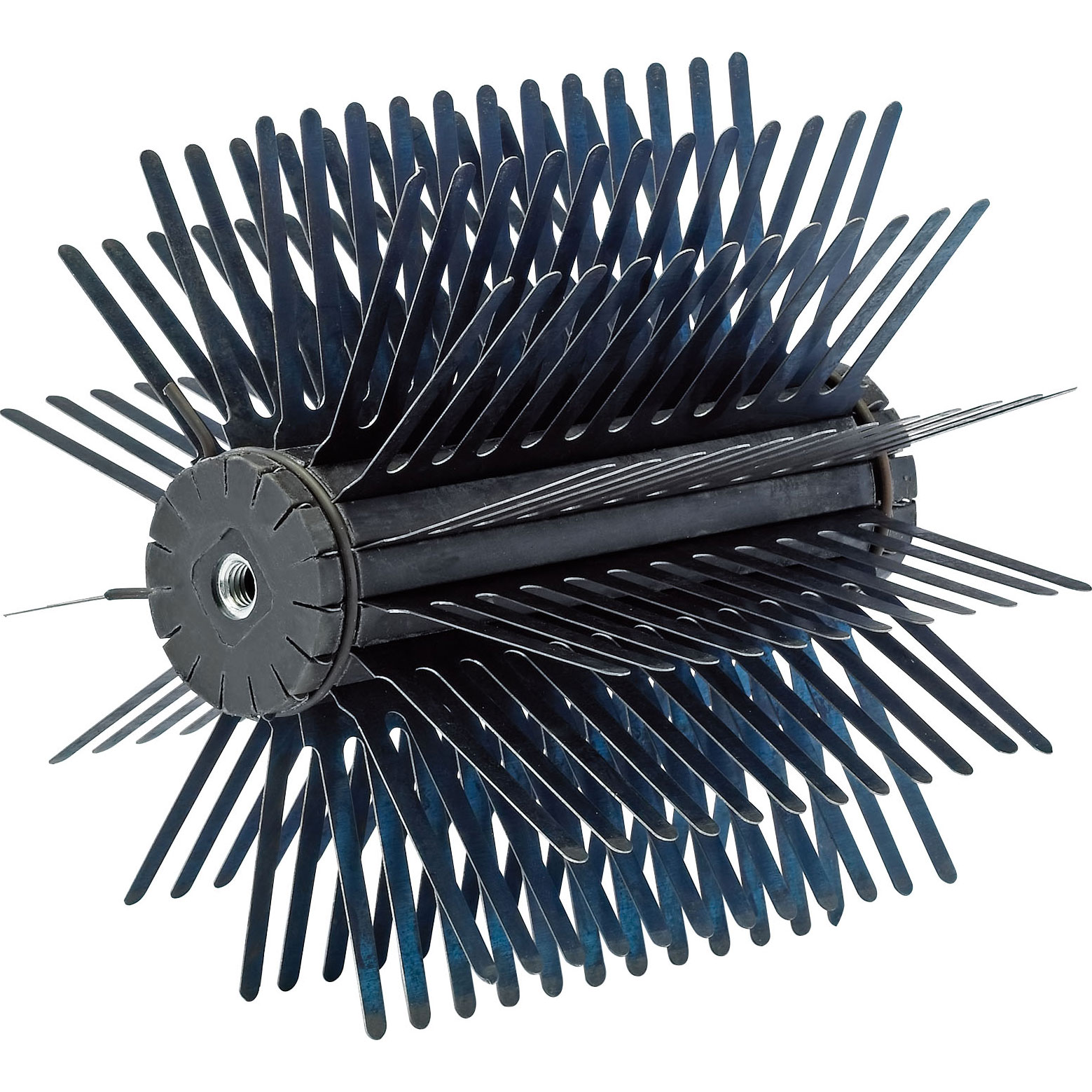 Spare roller for Draper Tyrolean Flicker Machine, featuring a cylindrical core with numerous flexible black bristles arranged radially for effective surface application.