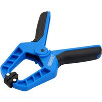 Blue and black Draper spring clamp, 50mm, with ergonomic handles and sturdy jaws for secure grip.