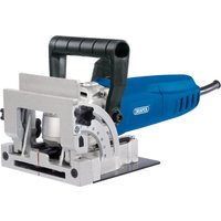 Blue Draper Storm Force biscuit jointer, 900W, with black handle, silver cutting guide, and adjustable angle settings.