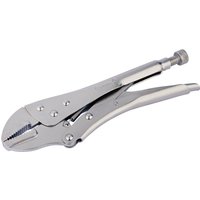 Silver Draper straight jaw self grip pliers, 300mm, with adjustable screw and locking mechanism.