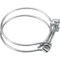 Draper suction hose clamp, 50mm, silver metal with adjustable screw mechanism, pack of 2.