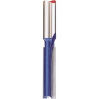 Draper TCT Router Bit, silver and blue, 1/4" straight, 6.35 x 25mm, with a red tip.