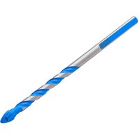 Blue and silver Draper Tct tile and glass drill bit, 6.0 x 101mm, with spiral fluting and pointed tip.